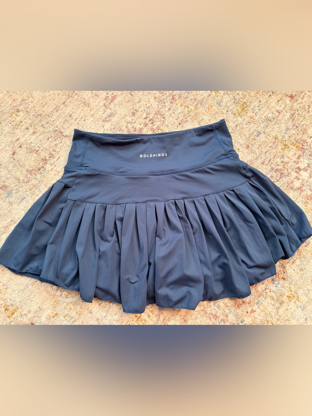 Gold Hinge Tennis True Navy Pleated Athletic Skort